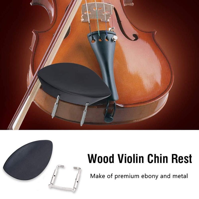 Jiayouy Violin Ebony Chin Rest with Standard Bracket for 1/4 Violin - Image 5